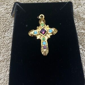 Goldtone and jewel cross